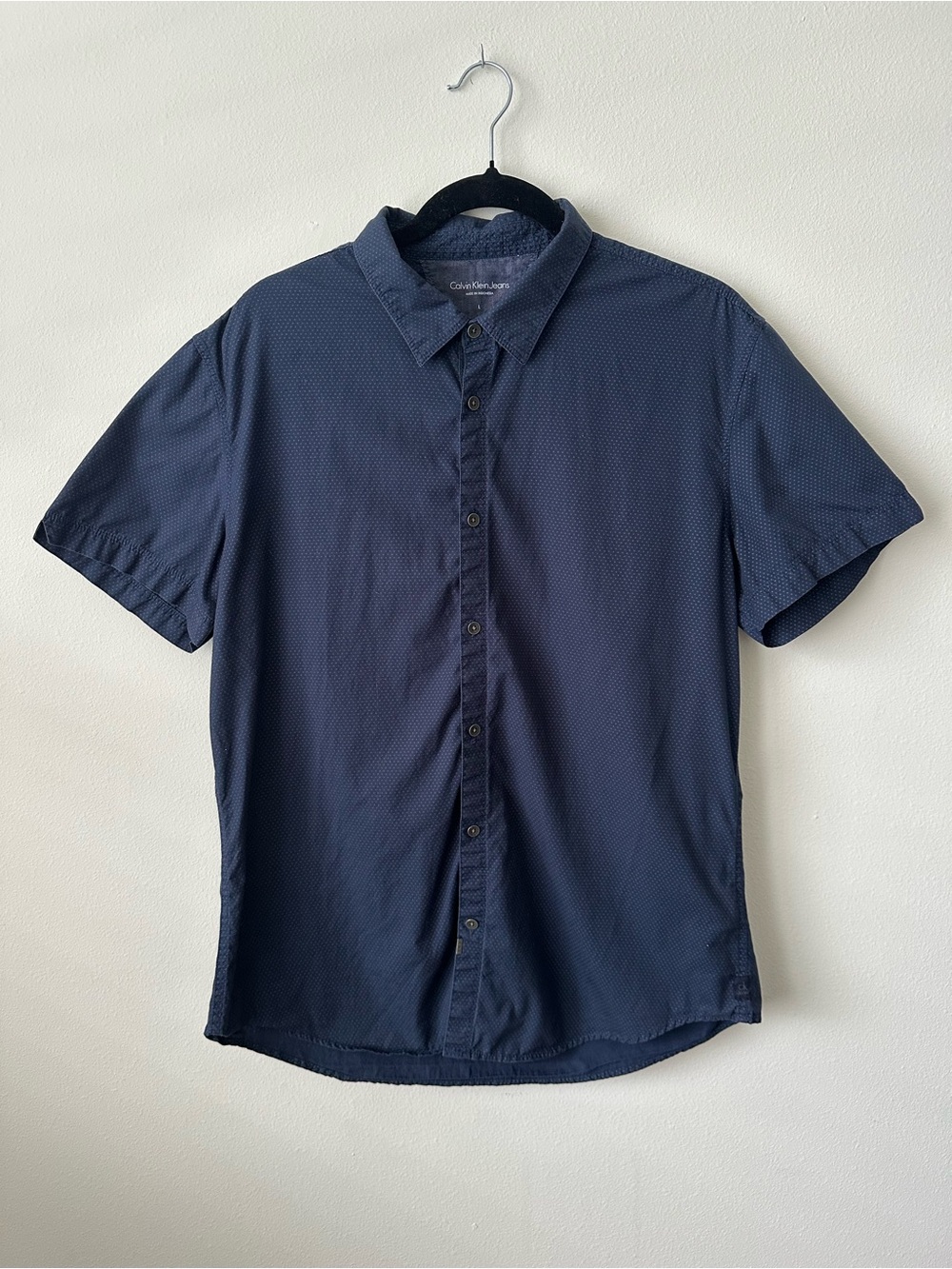 Calvin Klein Jeans Navy Short-Sleeve Button-Down Shirt